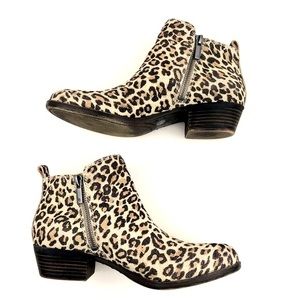 Lucky Brand | Basel Ankle Boot | Leopard Print | Block Heel | Women’s Size 6.5